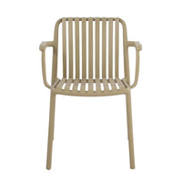 LÚZETE - SEDIA DA GIARDINO IMPILABLE CON BRACCIOLI SABBIA EOLIA
