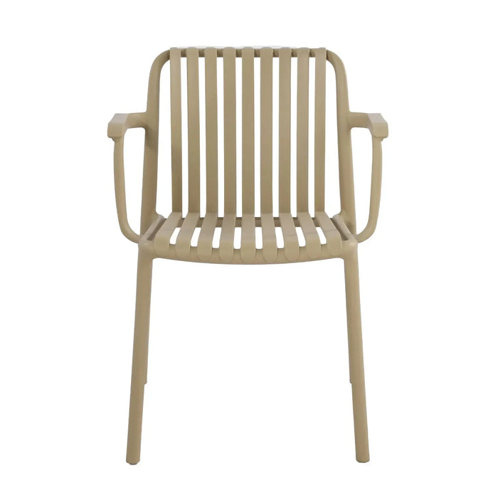 LÚZETE - SEDIA DA GIARDINO IMPILABLE CON BRACCIOLI SABBIA EOLIA