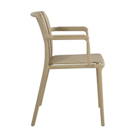 LÚZETE - SEDIA DA GIARDINO IMPILABLE CON BRACCIOLI SABBIA EOLIA