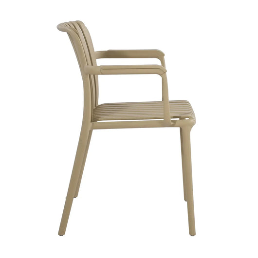 LÚZETE - SEDIA DA GIARDINO IMPILABLE CON BRACCIOLI SABBIA EOLIA