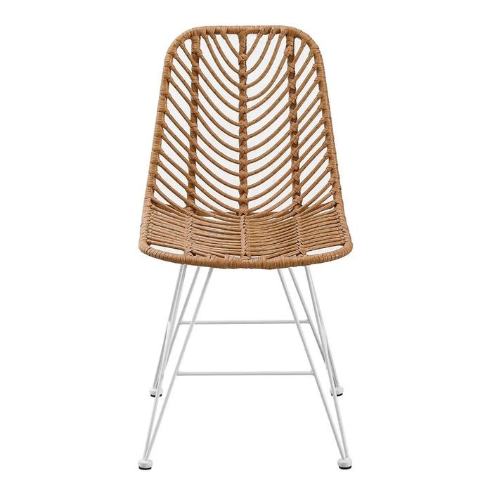 SEDIA DA GIARDINO IN RATTAN SINTETICO GAMBE BIANCHE VOLCANO