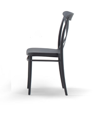 Set 4 sedie da esterno Antracite,  ZZNLF6080