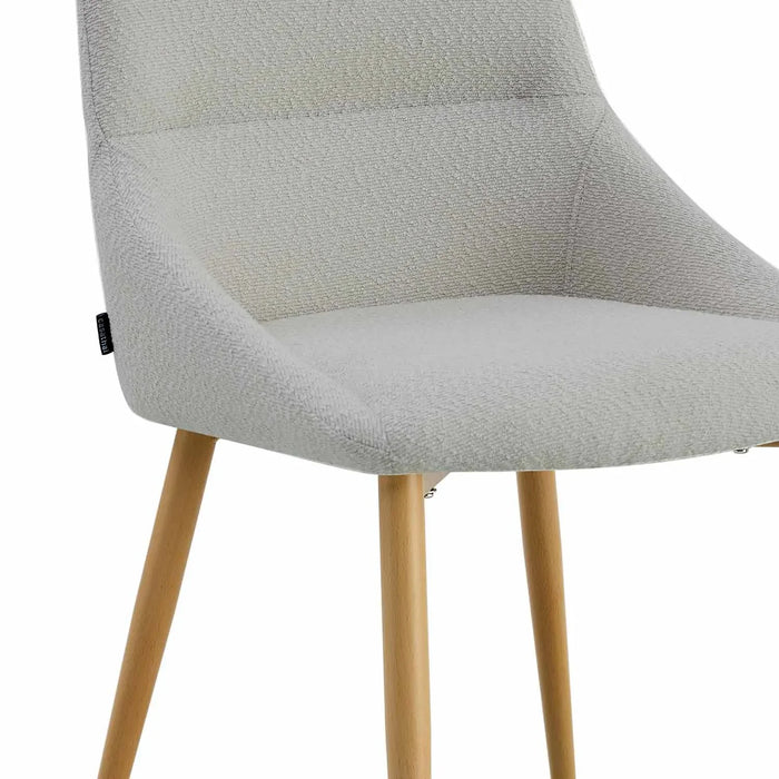 SEDIA DA PRANZO ADNEY TESSUTO GRIGIO CHIARO GAMBE FAGGIO