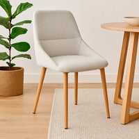 SEDIA DA PRANZO ADNEY TESSUTO SABBIA GAMBE FAGGIO