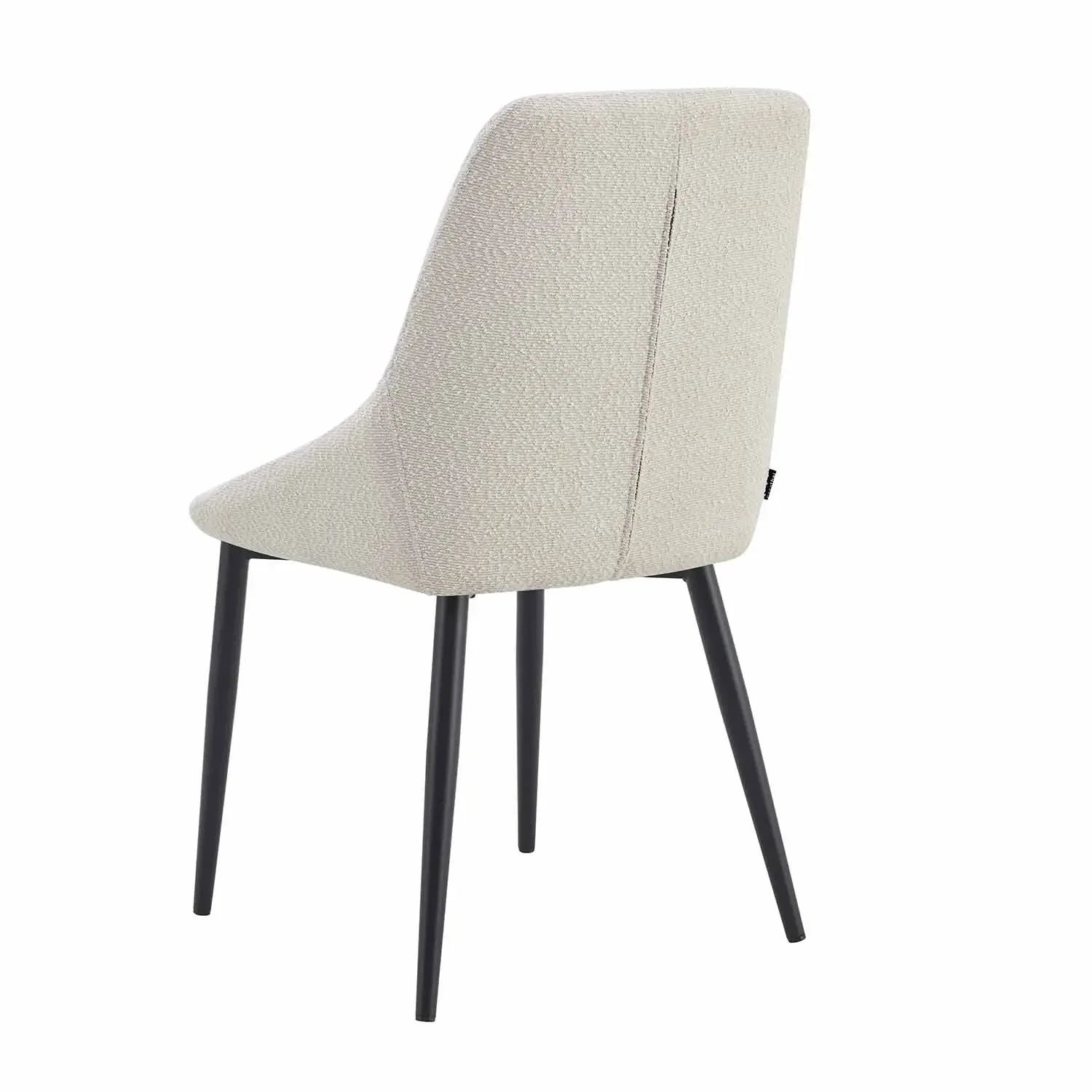 SEDIA DA PRANZO ADNEY TESSUTO SABBIA GAMBE NERE