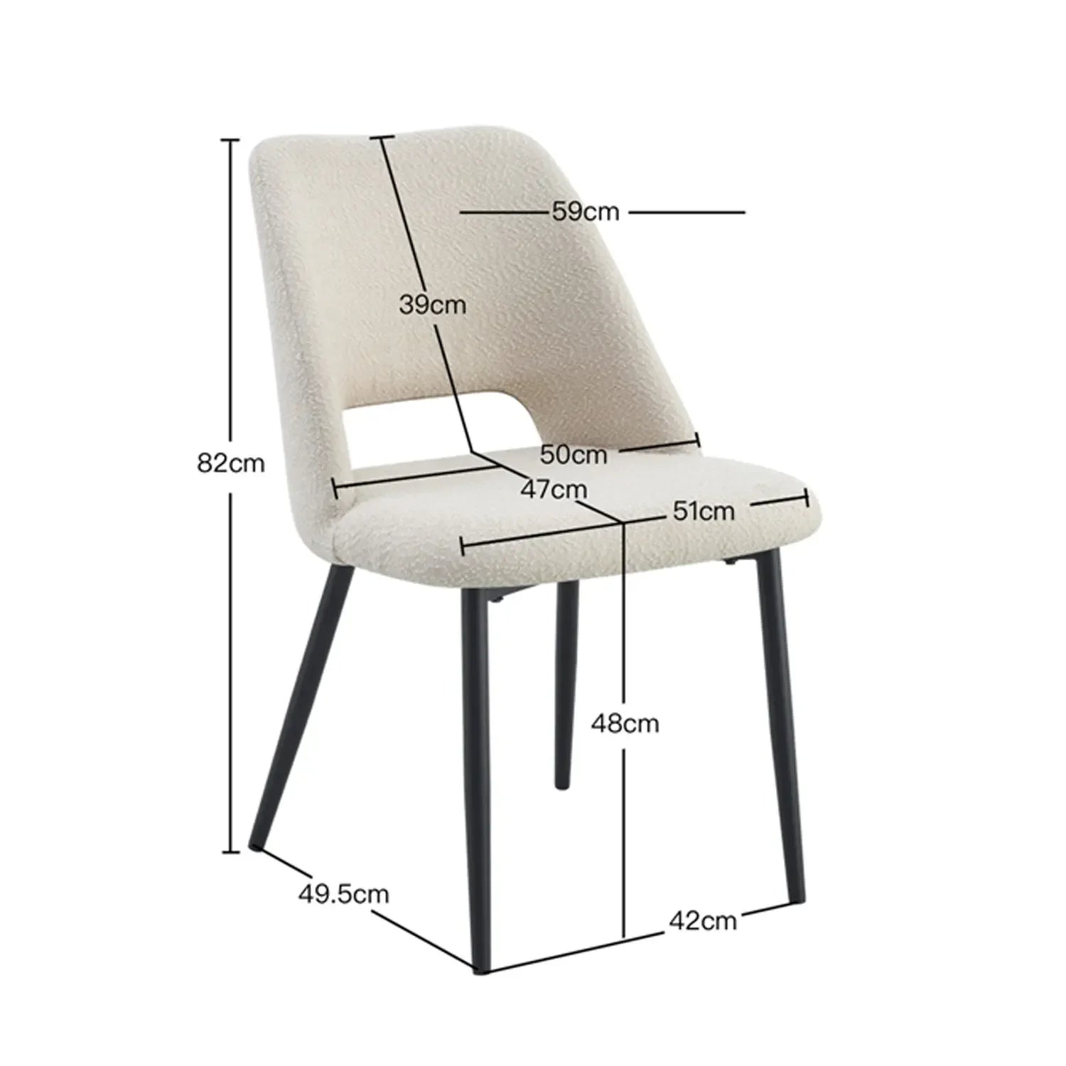 SEDIA DA PRANZO IMBOTTITA BIANCA EBONY