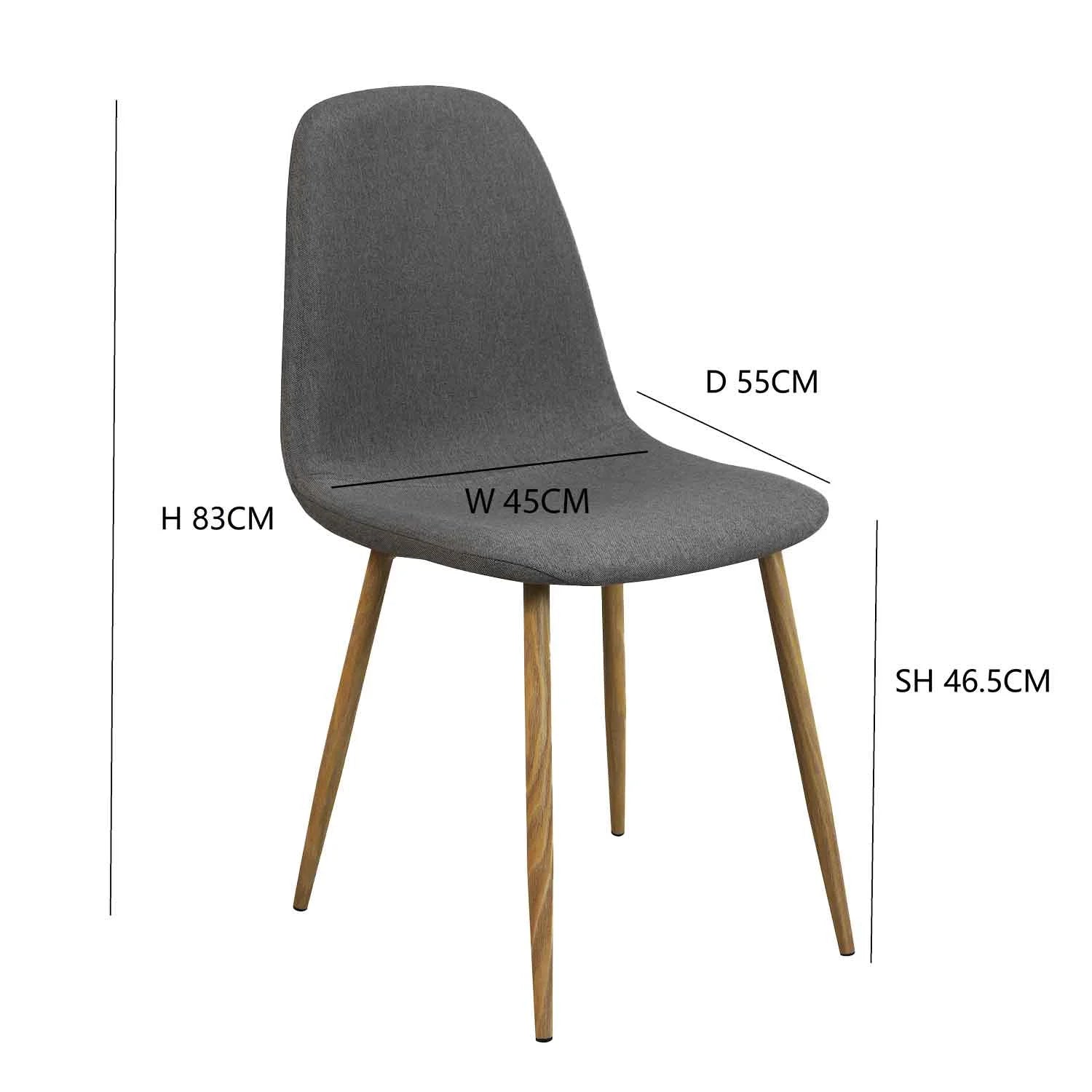 LÚZETE - SEDIA DA PRANZO IMBOTTITA GRIGIO CAFFÈ GRACIA