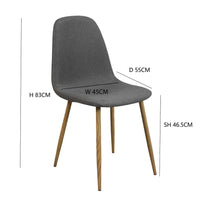 LÚZETE - SEDIA DA PRANZO IMBOTTITA GRIGIO CAFFÈ GRACIA