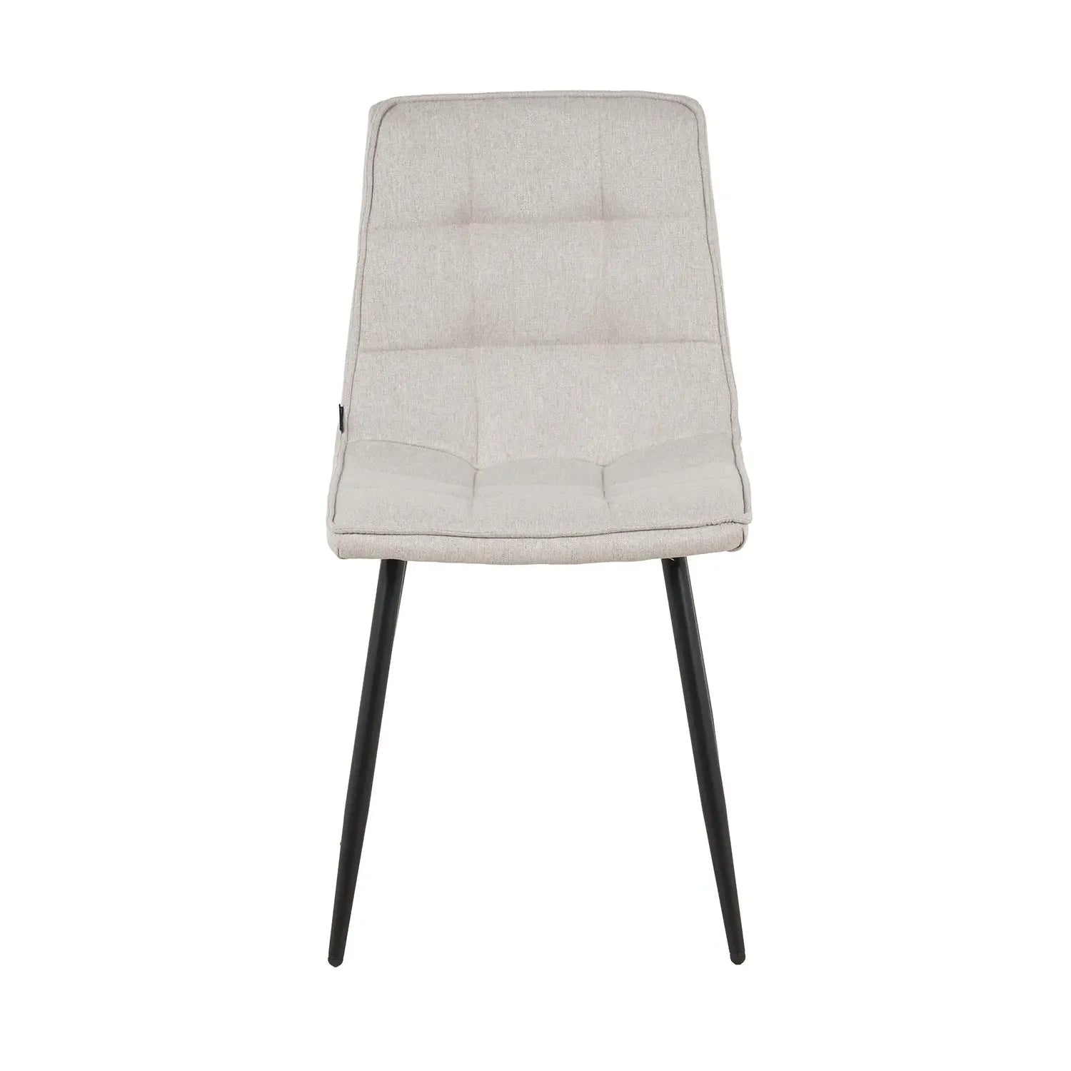 SEDIA DA PRANZO IMBOTTITA GRIGIO CHIARO CON GAMBE NERE TULUM