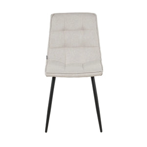 SEDIA DA PRANZO IMBOTTITA GRIGIO CHIARO CON GAMBE NERE TULUM