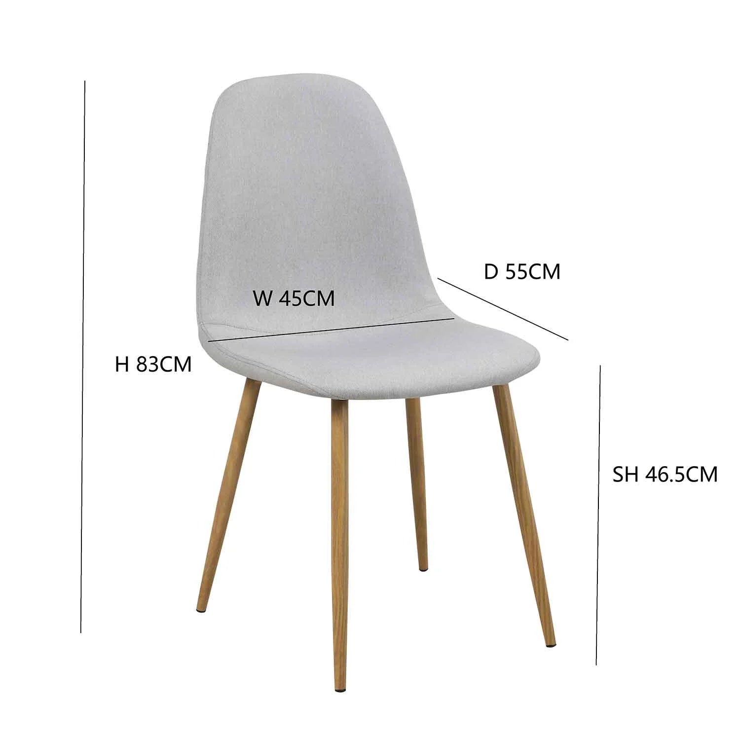 LÚZETE - SEDIA DA PRANZO IMBOTTITA GRIGIO CHIARO GRACIA