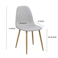 LÚZETE - SEDIA DA PRANZO IMBOTTITA GRIGIO CHIARO GRACIA