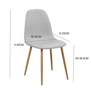 LÚZETE - SEDIA DA PRANZO IMBOTTITA GRIGIO CHIARO GRACIA