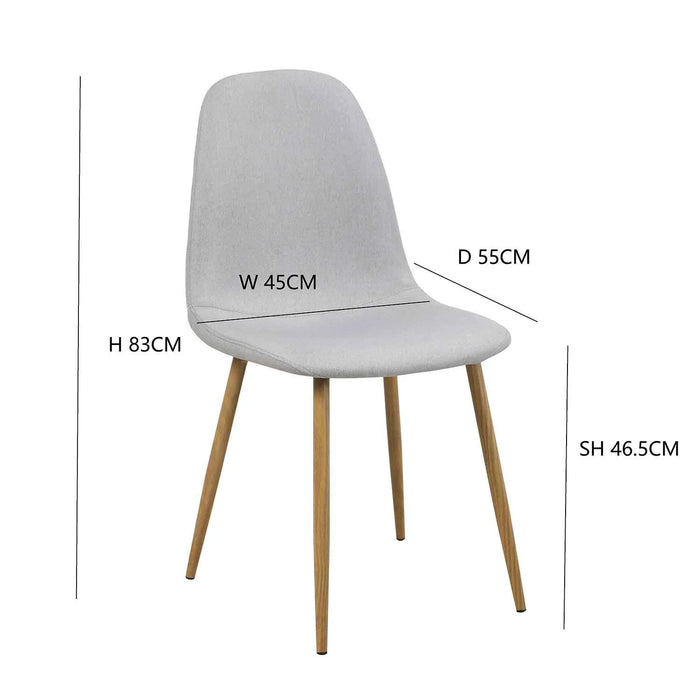 LÚZETE - SEDIA DA PRANZO IMBOTTITA GRIGIO CHIARO GRACIA