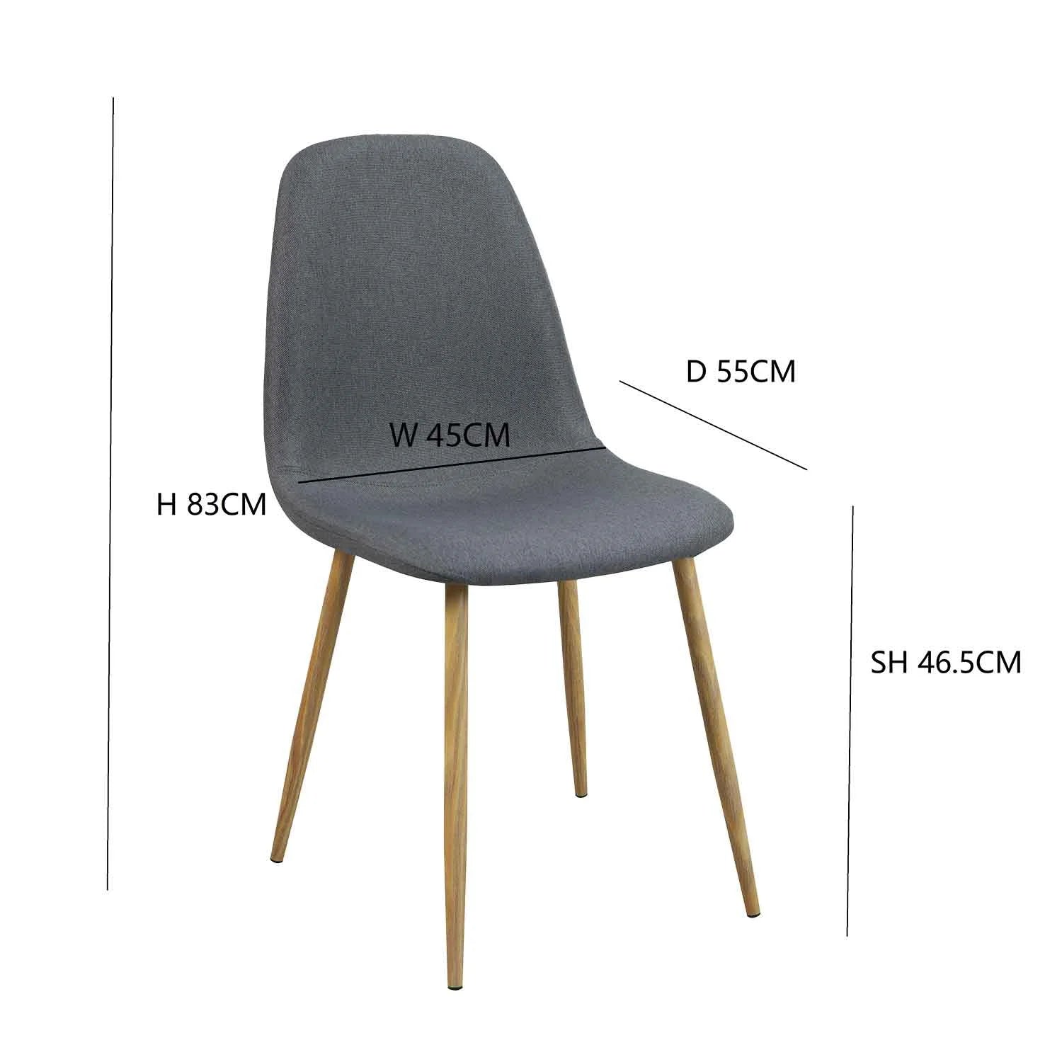 LÚZETE - SEDIA DA PRANZO IMBOTTITA GRIGIO SCURO GRACIA