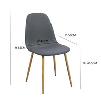 LÚZETE - SEDIA DA PRANZO IMBOTTITA GRIGIO SCURO GRACIA