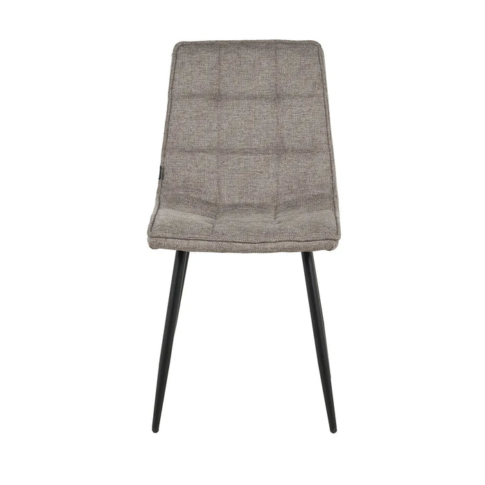 SEDIA DA PRANZO IMBOTTITA MARRONE CON GAMBE NERE TULUM