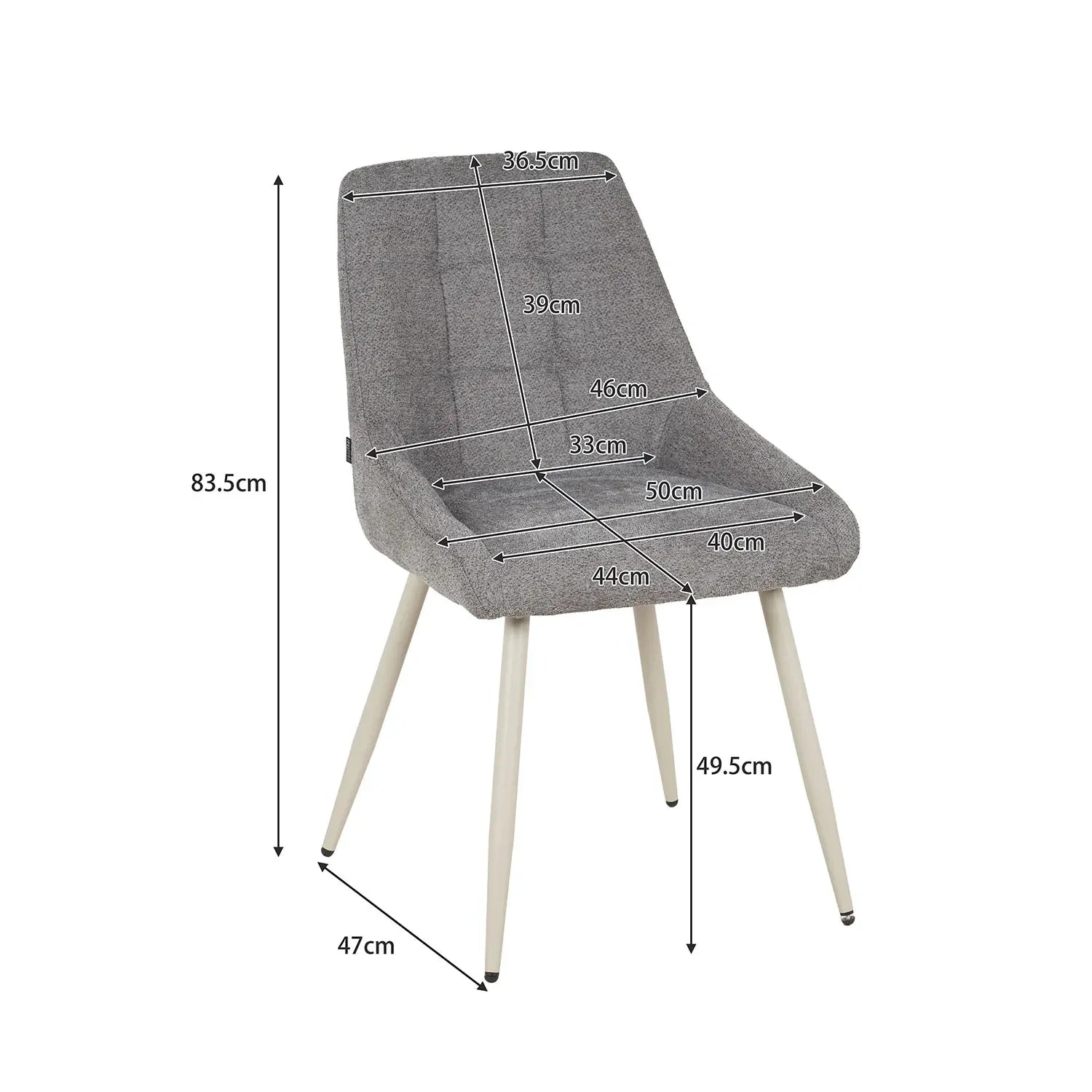 SEDIA DA PRANZO IMBOTTITA SABBIA GAMBE BEIGE WESKA