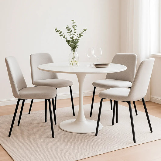 SEDIA DA PRANZO IMBOTTITA SABBIA GAMBE NERE LUSTRA