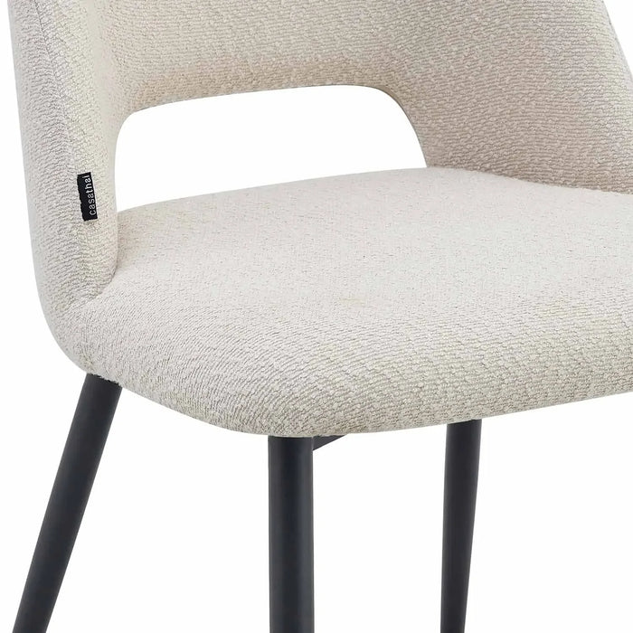 LÚZETE - SEDIA DA PRANZO RIVESTITA SABBIA EBONY