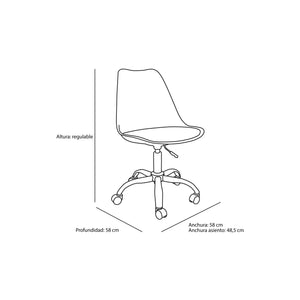 LÚZETE - SEDIA DA SCRIVANIA A TORRE NERA