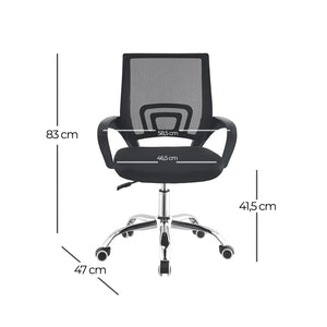 LÚZETE - SEDIA DA SCRIVANIA AETHELRED NERO CROMO