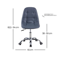 LÚZETE - SEDIA DA UFFICIO GREG CON ROTELLE GRIGIO CAPITONE