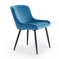 LÚZETE - SEDIA DI VELLUTO BLU MATHILDA