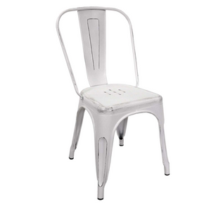 Sedia ferro new bristol bianco antico cm 43x43h45/84