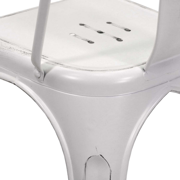 Sedia ferro new bristol bianco antico cm 43x43h45/84