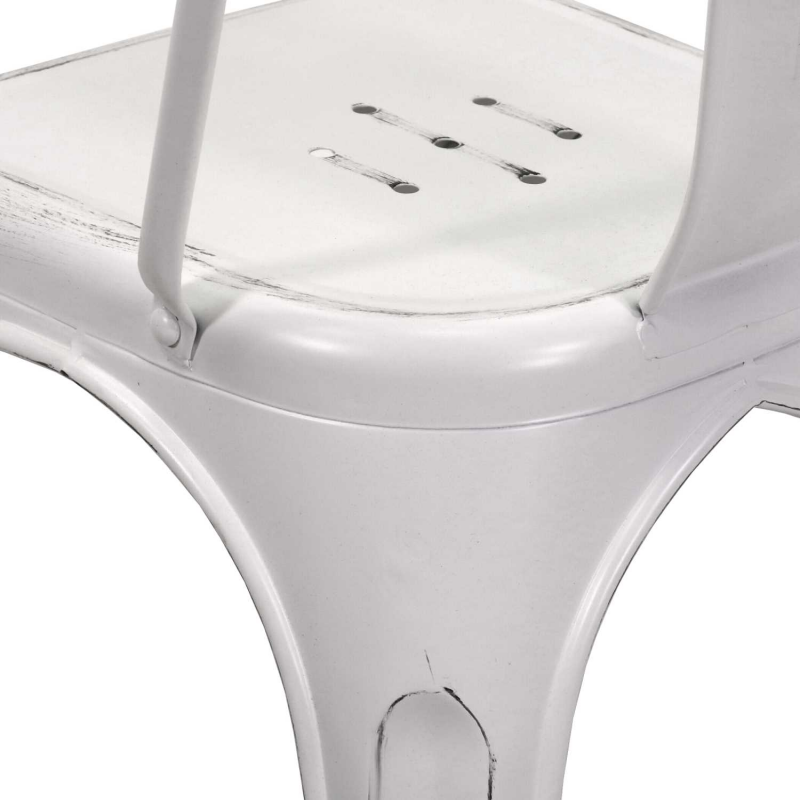 Sedia ferro new bristol bianco antico cm 43x43h45/84