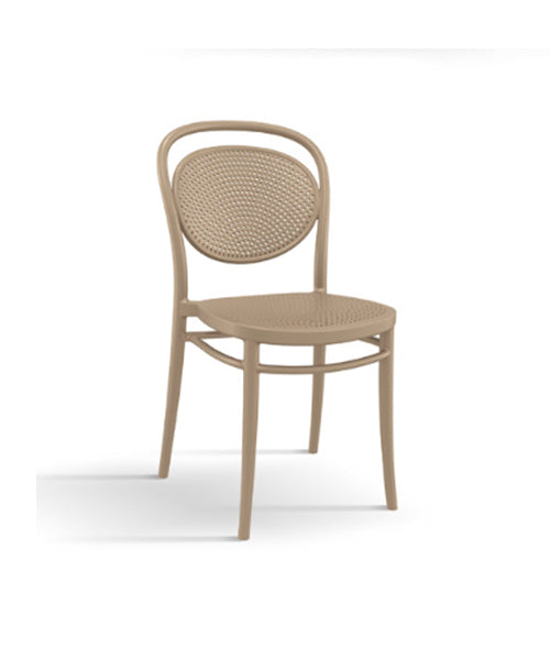 4 sedie con schienale e seduta in resina forata Tortora, ZZNLF6091