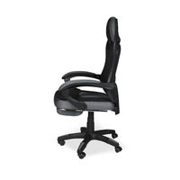 Sedia gaming Gandi con poggiapiedi estensibile e schienale in rete nero