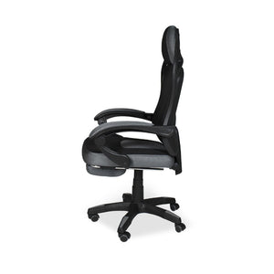 Sedia gaming Gandi con poggiapiedi estensibile e schienale in rete nero