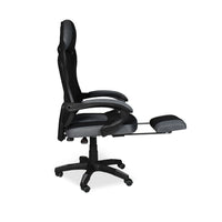 Sedia gaming Gandi con poggiapiedi estensibile e schienale in rete nero