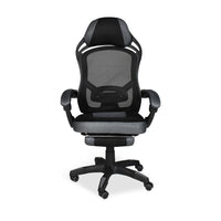 Sedia gaming Gandi con poggiapiedi estensibile e schienale in rete nero