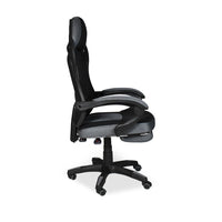 Sedia gaming Gandi con poggiapiedi estensibile e schienale in rete nero