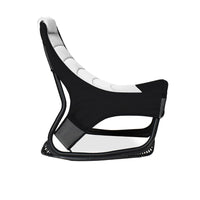 Sedia gaming Rocky in tessuto bicolore con base curva – Nero e bianco