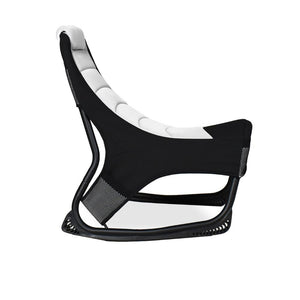 Sedia gaming Rocky in tessuto bicolore con base curva – Nero e bianco