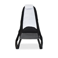 Sedia gaming Rocky in tessuto bicolore con base curva – Nero e bianco