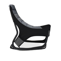 Sedia gaming Rocky in tessuto bicolore con base curva – Nero e Grigio