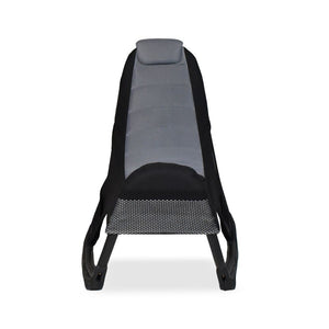 Sedia gaming Rocky in tessuto bicolore con base curva – Nero e Grigio