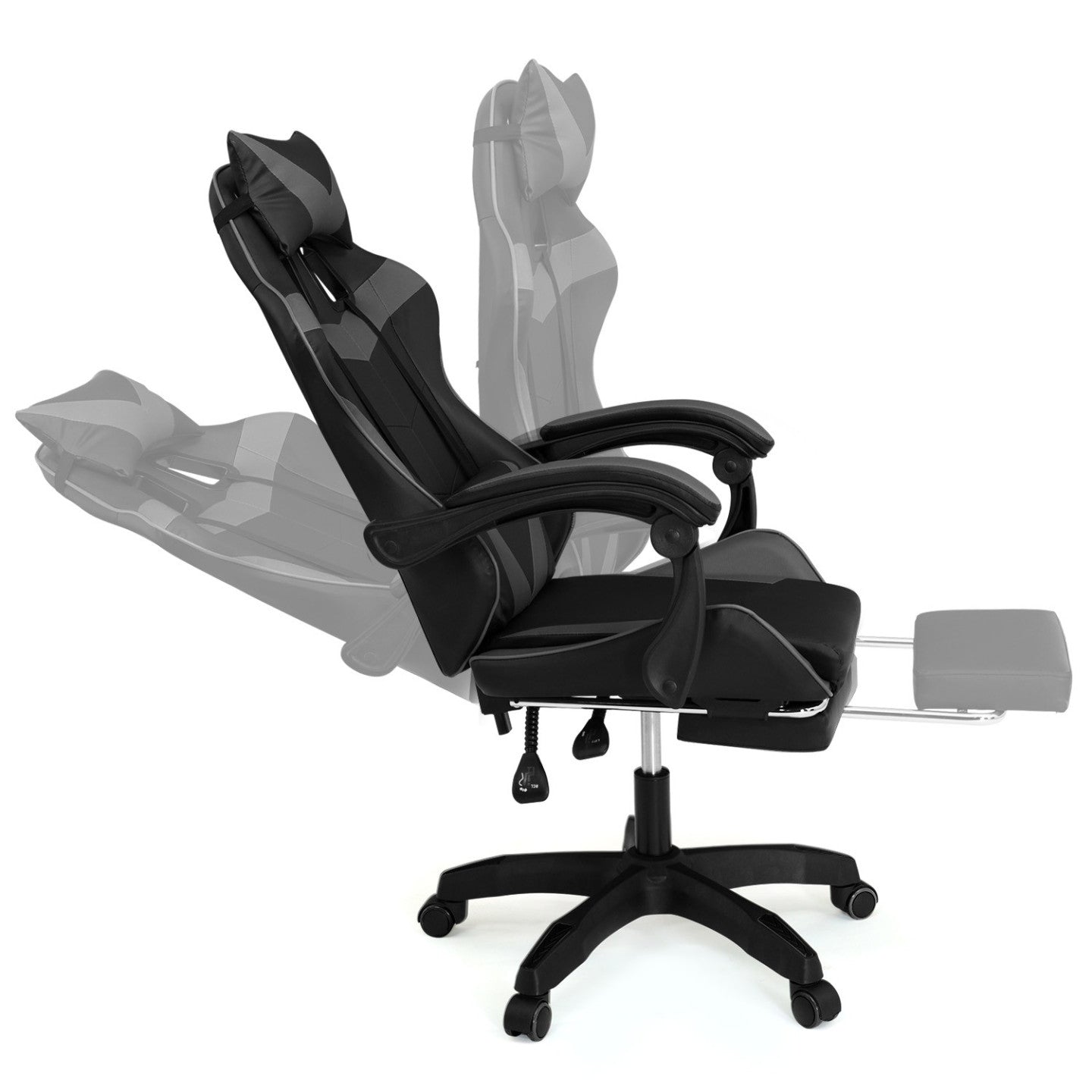 IDMarket - Sedia gaming, sedia ufficio nero e grigio ALEX