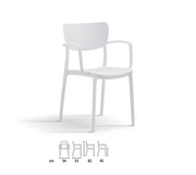 Set 4 sedie bianche da giardino Bianco, ZZNLF6010