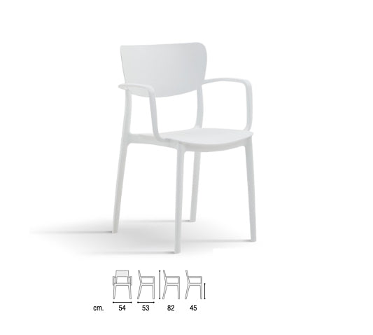 Set 4 sedie bianche da giardino Bianco, ZZNLF6010