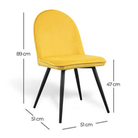 LÚZETE - SEDIA HADLEY IN VELLUTO SABBIA