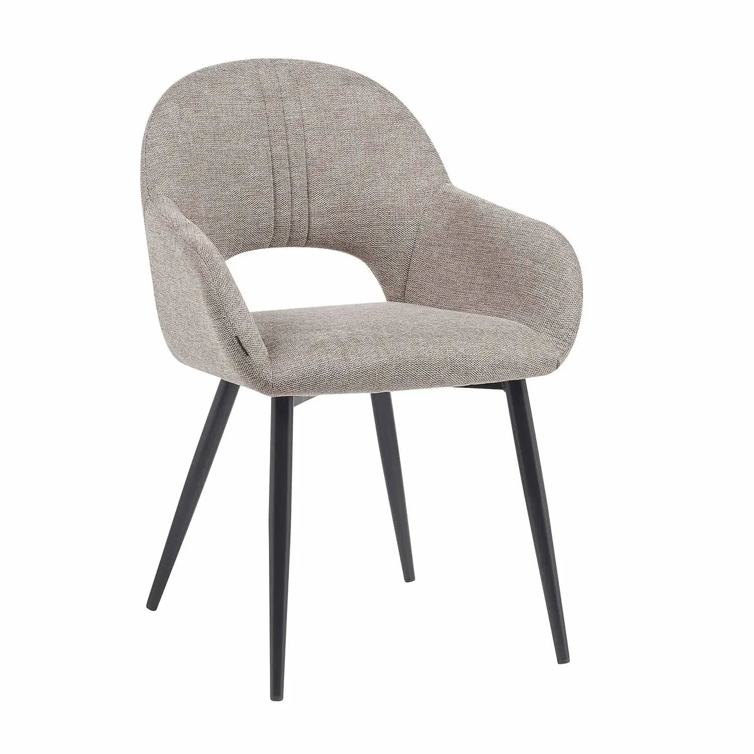 SEDIA IMBOTTITA BEIGE GAMBE NERE ROWAN