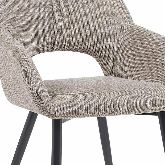 SEDIA IMBOTTITA BEIGE GAMBE NERE ROWAN