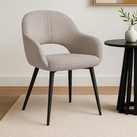 SEDIA IMBOTTITA BEIGE GAMBE NERE ROWAN