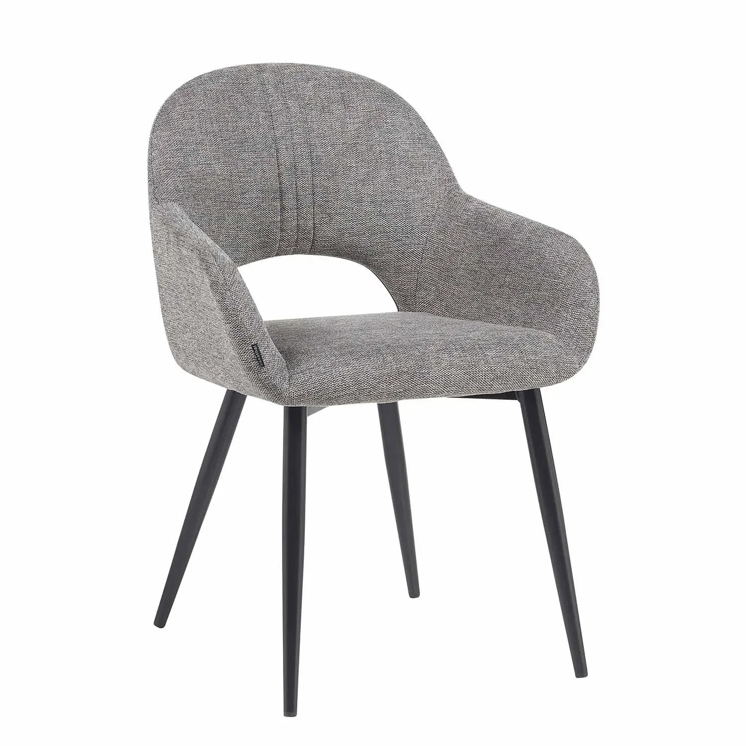 SEDIA IMBOTTITA GRIGIA GAMBE NERE ROWAN